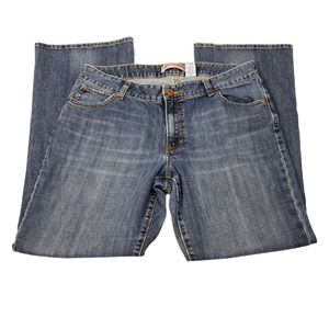 GAP Women's Medium Blue Whiskered Curvy Low Rise Denim Jeans Size 12 Ank